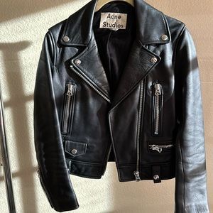 Acne Studios Black Leather Jacket - Size 32/XXS-XS